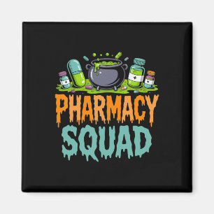 Funny Pills Pharmacist Pharmacy Squad Halloween Pa Magnet