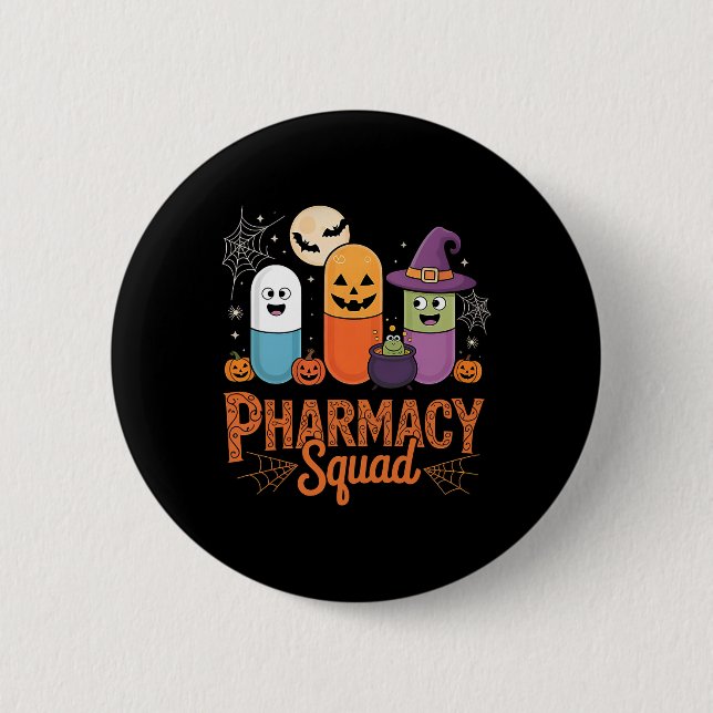 Funny Pills Pharmacy Pharmacist Squad Cute Hallowe 6 Cm Round Badge (Front)