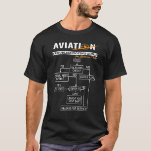 Funny Pilot Aviation Troubleshooting Guide Airplan T-Shirt