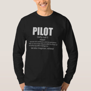 Funny Pilot Definition Aviation Men  For Father S  T-Shirt