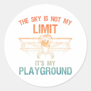 Funny Pilot Design For Men Women Aviation Aeroplan Classic Round Sticker