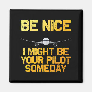 Funny Pilot Design For Men Women Aviation Aeroplan Magnet