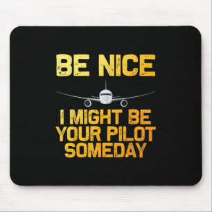 Funny Pilot Design For Men Women Aviation Aeroplan Mouse Pad