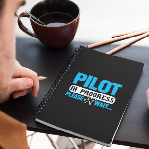 Funny Pilot in Progress Flight School Student Notebook