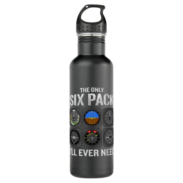 Funny Pilot Quote Cockpit Aeroplane Flight Intrume 710 Ml Water Bottle (Front)