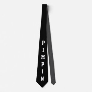 Funny Pimpin Black and White Novelty Tie