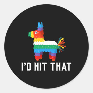 Funny Pinata Llama Alpaka Cinco De Mayo Men  Classic Round Sticker