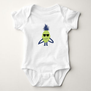 Funny pineapple art baby bodysuit
