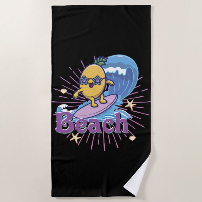 funny pineapple beach towel (Front)