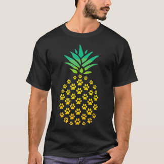Funny Pineapple Cat Paw Summer Lovers Funny Tropic T-Shirt