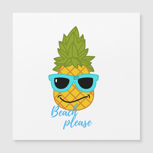 Funny Pineapple Chilling With Summer Sunglasses    (Front)