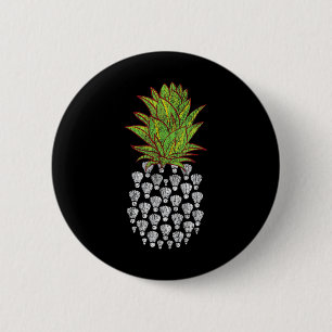 Funny Pineapple Distressed Design Badminton Sport  6 Cm Round Badge