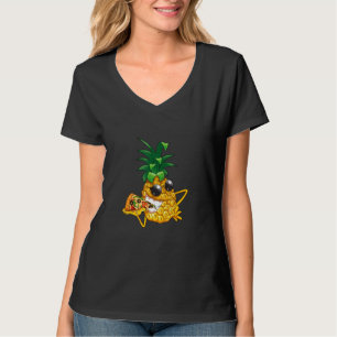 Funny Pineapple Eating Pizza Pizzaologist Graphic T-Shirt