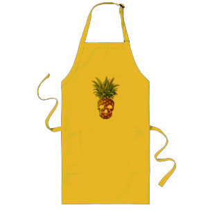 Funny Pineapple Fruit Skull  Long Apron
