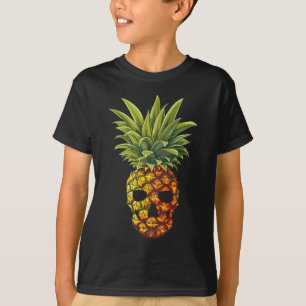 Funny Pineapple Fruit Skull  T-Shirt