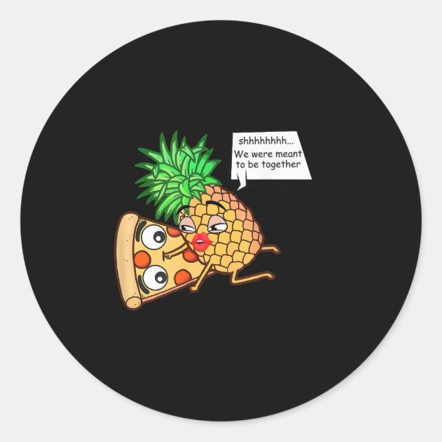 Funny Pineapple On Pizza  Classic Round Sticker (Front)
