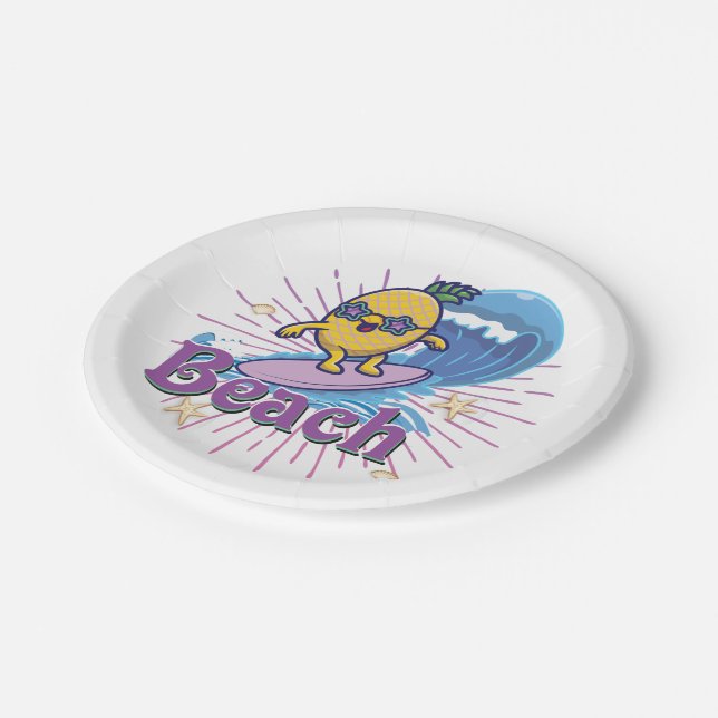 funny pineapple paper plate (Angled)