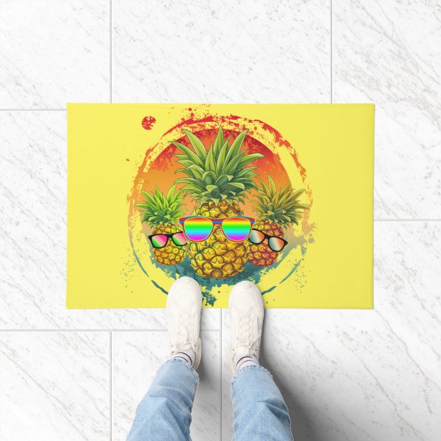 Funny Pineapple Summer Vibes Doormat (Indoor)