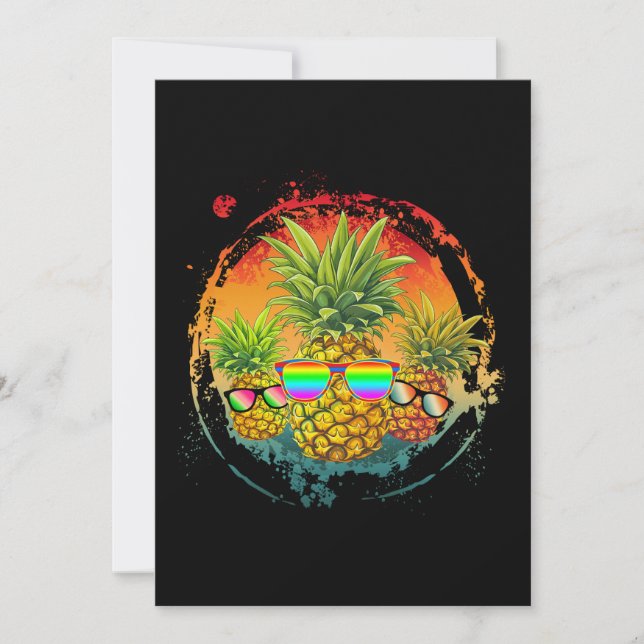 Funny Pineapple Summer Vibes Invitation (Front)