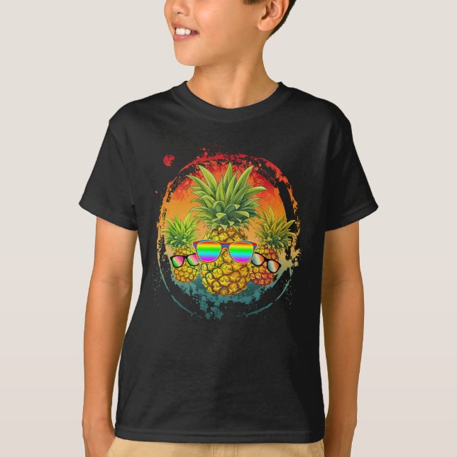 Funny Pineapple Summer Vibes T-Shirt (Front)