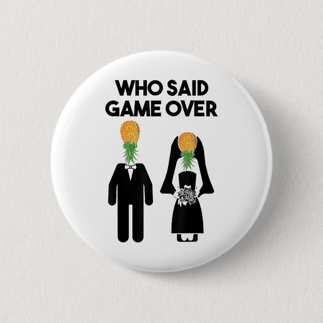 Funny Pineapple Swinger Gift Wedding Bride Groom M 6 Cm Round Badge (Front)