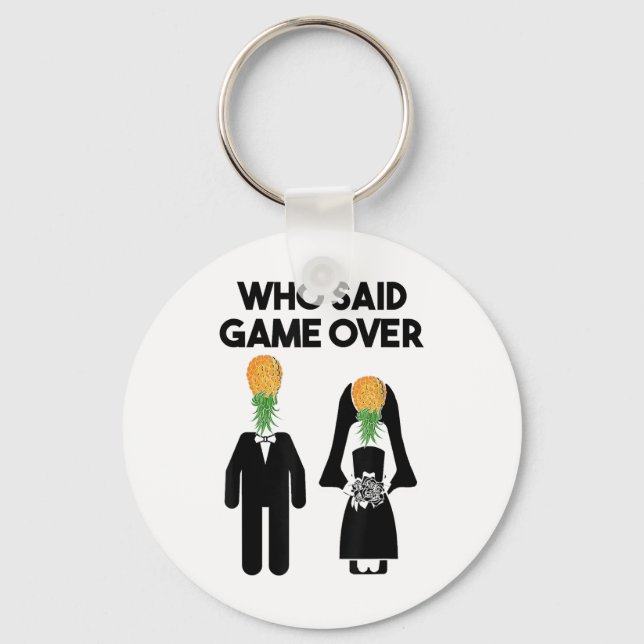 Funny Pineapple Swinger Gift Wedding Bride Groom M Key Ring (Front)