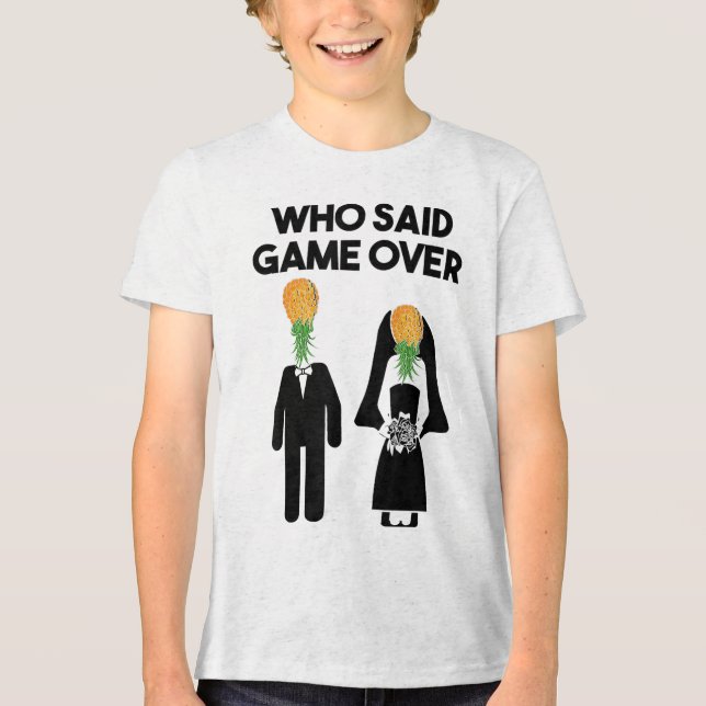 Funny Pineapple Swinger Gift Wedding Bride Groom M Tri-Blend Shirt (Front)