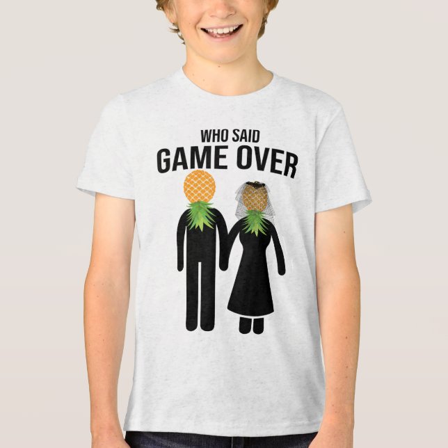 Funny Pineapple Swinger Gift Wedding Bride Groom M Tri-Blend Shirt (Front)