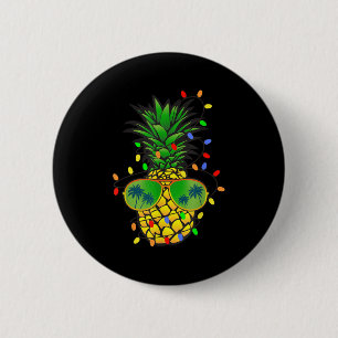 Funny Pineapple Xmas Tree Summer Christmas In July 6 Cm Round Badge