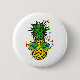 Funny Pineapple Xmas Tree Summer Christmas In July 6 Cm Round Badge