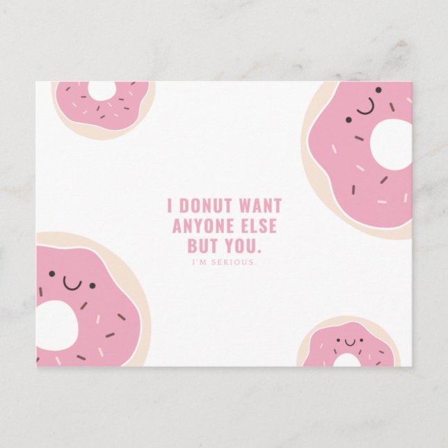 Funny Pink and White Doughnut Postcard (Front)