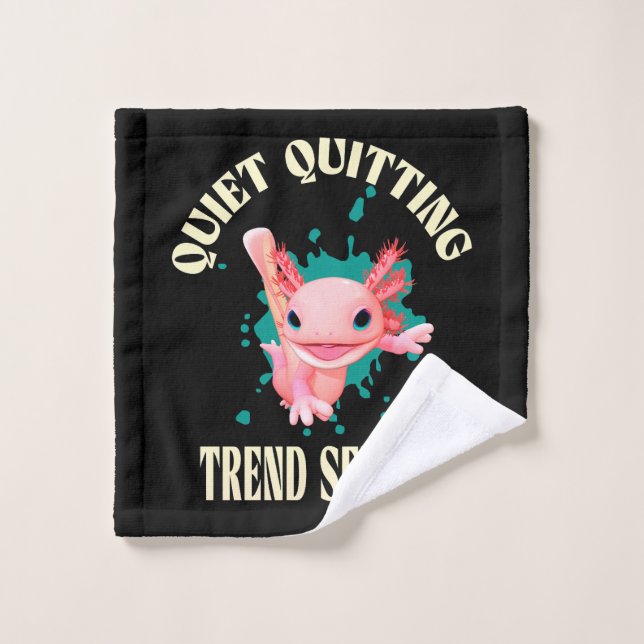 Funny Pink Axolotl Quiet Quitting Trend Setter Wash Cloth (Wash Cloth)