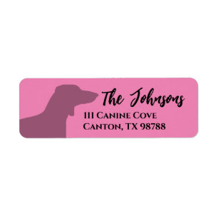 Funny Pink Dachshund Dog Address