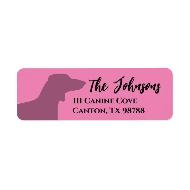Funny Pink Dachshund Dog Address (Front)