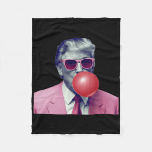 Funny Pink Donald Trump Bubble Gum Yum Tee  Fleece Blanket