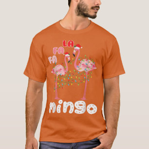 Funny Pink Flamingo Christmas Tree  T-Shirt