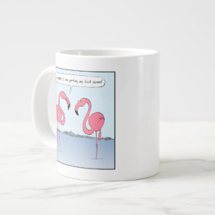 Funny Pink Flamingos Cartoon Humourous Novelty Large Coffee Mug