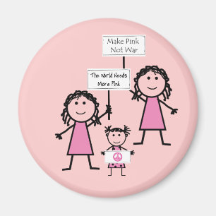 Funny Pink Girly Magnets