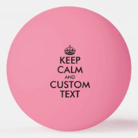 Funny pink Keep Calm ping pong table tennis balls