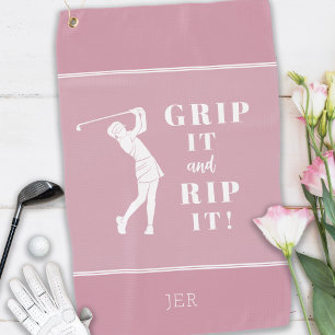 Funny Pink Ladies Golfer Saying Custom  Golf Towel