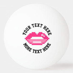 Funny pink lips kissy kiss table tennis ping pong ball