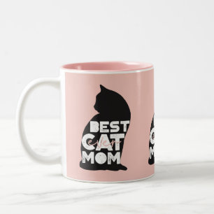 Funny Pink Mother's Day Best Cat Mum Ever Two-Tone Coffee Mug