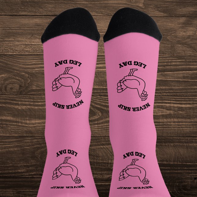 Funny Pink Never Skip Leg Day Socks (Creator Uploaded)