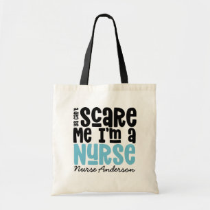 Funny pink nurse typography thanks you modern tote bag