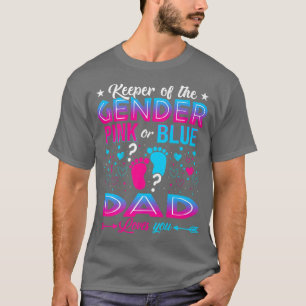 Funny Pink Or Blue Dad Loves You Gender Reveal Cut T-Shirt