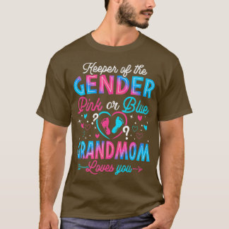 Funny Pink Or Blue Grandmom Loves You Gender Revea T-Shirt