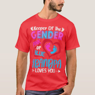 Funny Pink Or Blue Grandpa Loves You Gender Reveal T-Shirt