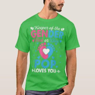 Funny Pink Or Blue Pop Loves You Gender Reveal Cut T-Shirt