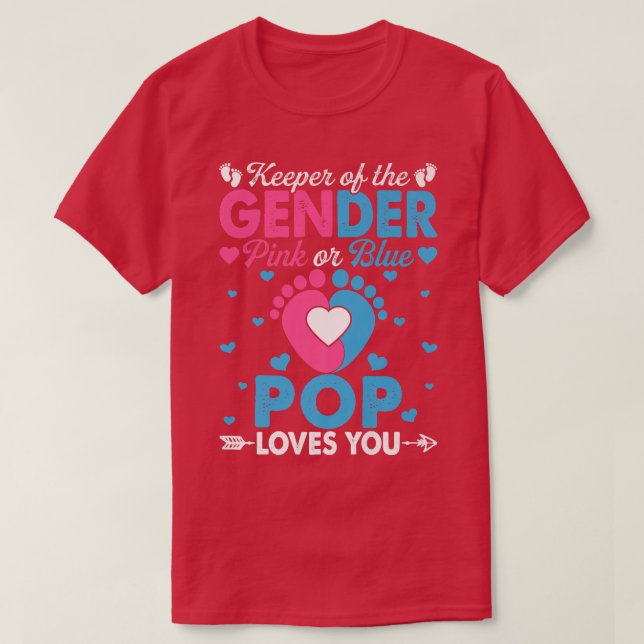 Funny Pink Or Blue Pop Loves You Gender Reveal Cut T-Shirt (Design Front)