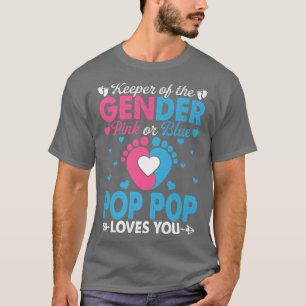 Funny Pink Or Blue Pop Pop Loves You Gender Reveal T-Shirt